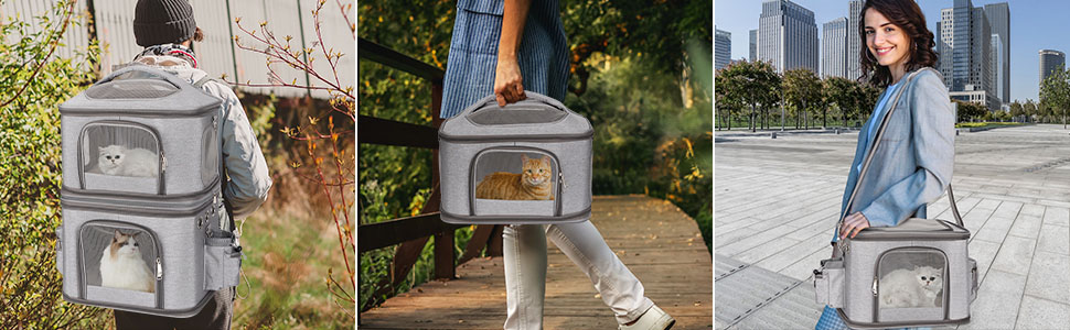Double cat backpack for 2 cats